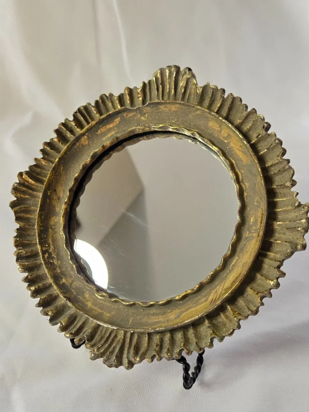 Bronze Gold Aged Ornate Painted Framed Mirror to hang on a wall